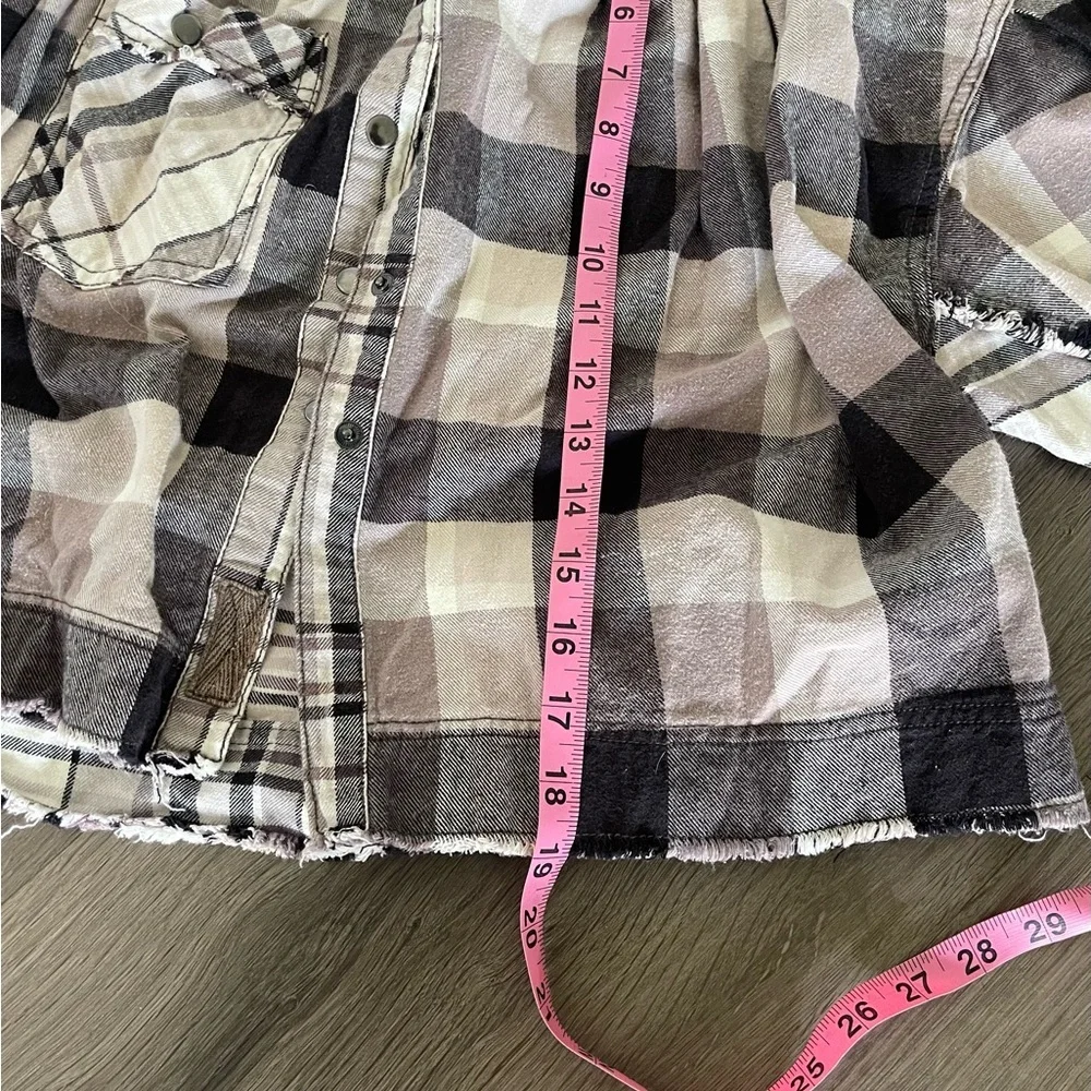 Free People Emily Plaid Button Down Shirt